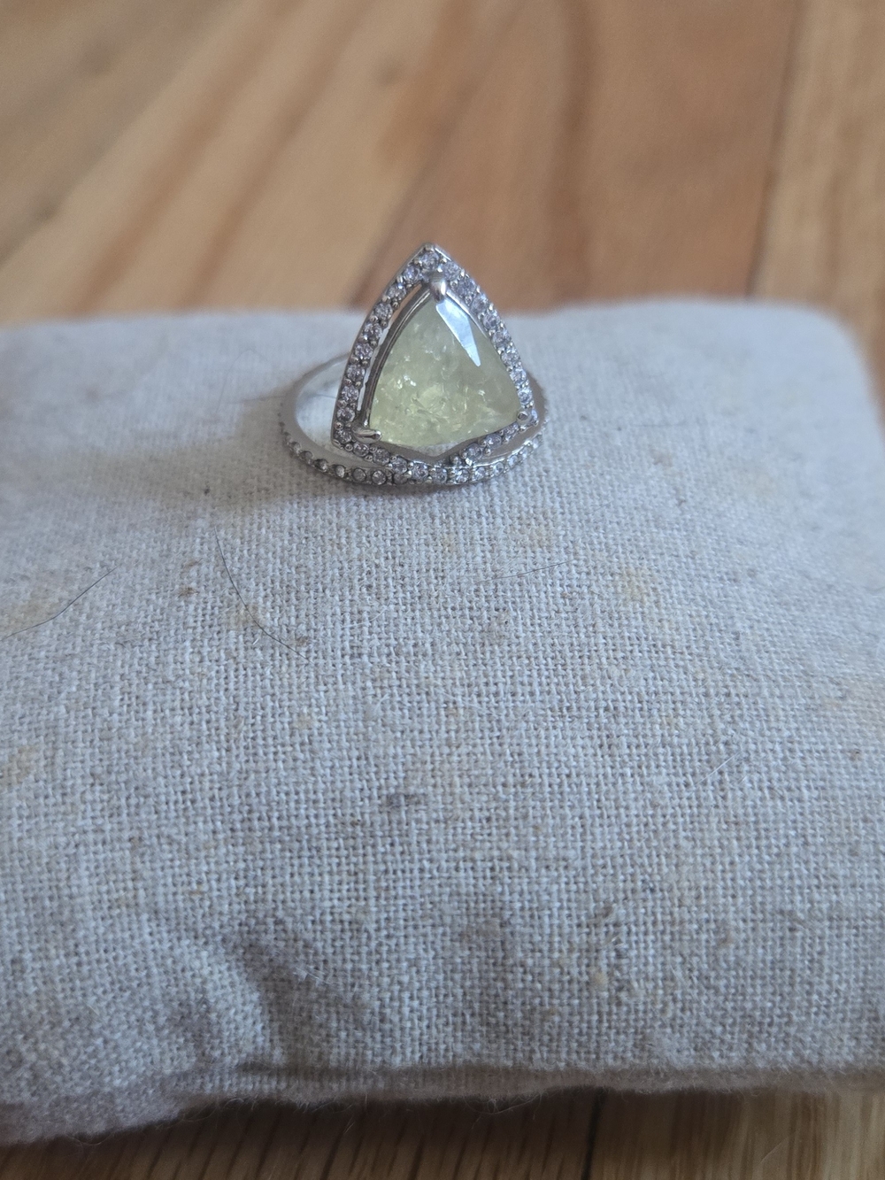 Stella & Dot Yellow Triangle Halo Pavé Ring